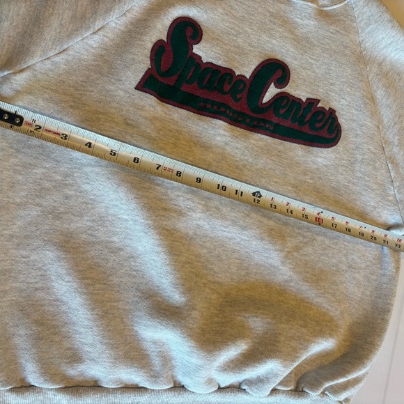VINTAGE Space Center Houston Crew Neck Grey Sweatshirt 90s Small/Medium - Picture 3 of 7